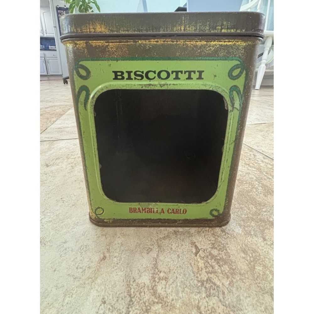 Antique Brambilla Carlo Milano Biscotti Advertising Tin Store Display Italy